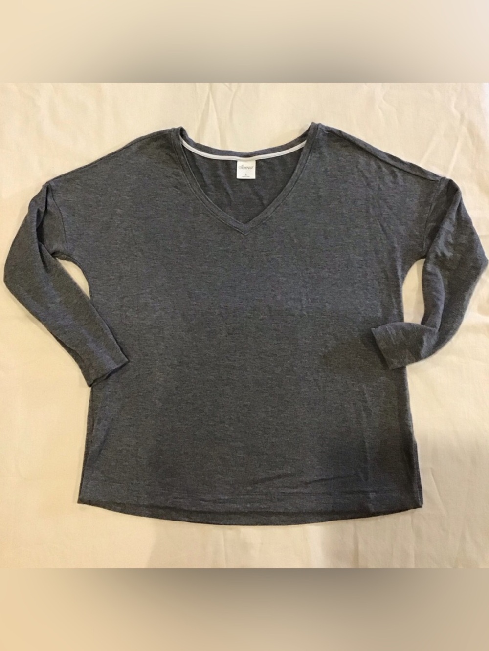 Soma Grey Long Sleeve V Neck Loungewear Top